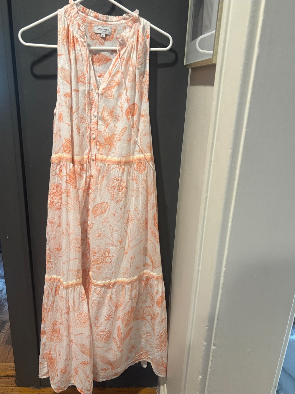 Olivia James Peach Floral Maxi Dress